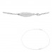 Collar pluma tallada plata  925 mm